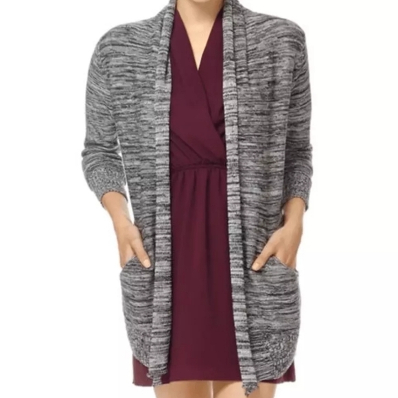 Wilfred Aritzia Flaubert Open  Cardigan Silk Casmere Blend Purple Black Marl S - Picture 1 of 11